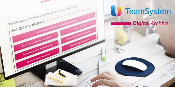 Interfaccia Teamsystem Digital Archive software per la conservazione a norma dei documenti